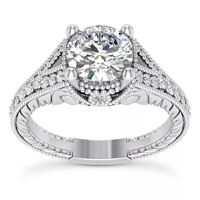 1.31ct Radiant Star Cut Certified H SI2 Diamond Engagement Ring Round Solitaire 6.25