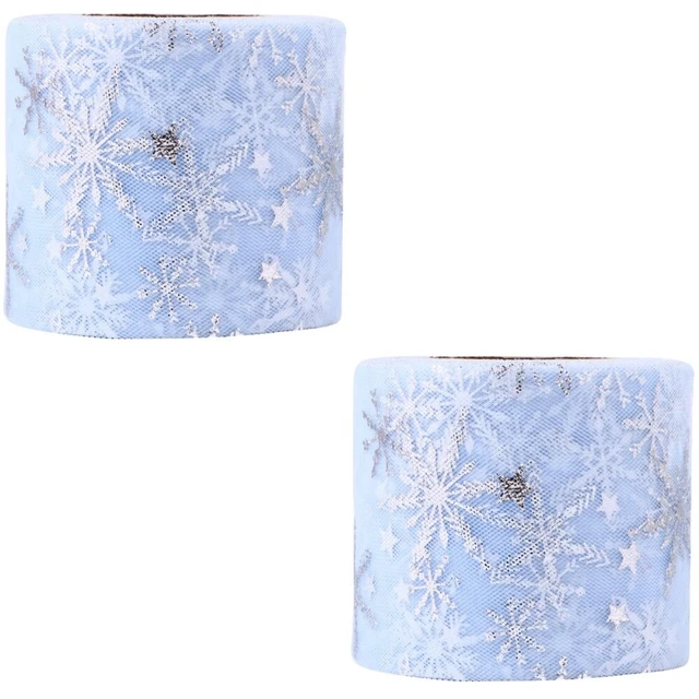 2 Sets Glitter Tüll Spool Weihnachten Tutu Rollen Schneeflocke Band