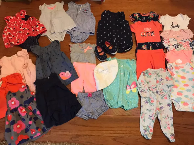 Baby Girl Spring / Summer Clothes Lot 3 Months 25 PCs Carters Just One You +