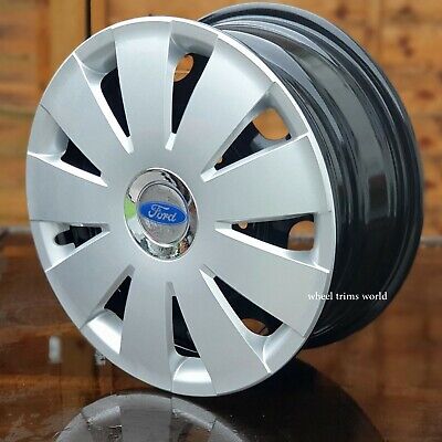 4x15" wheel trims to fit FORD FIESTA 2002-2021 Silver 3