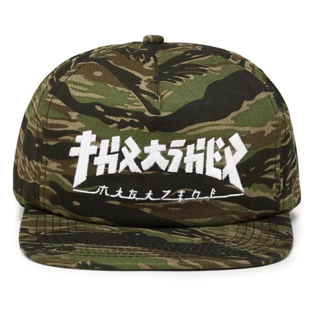 Thrasher Magazine Embroidered Godzilla Tiger Logo Hat Camo SnapBack Cap Grün