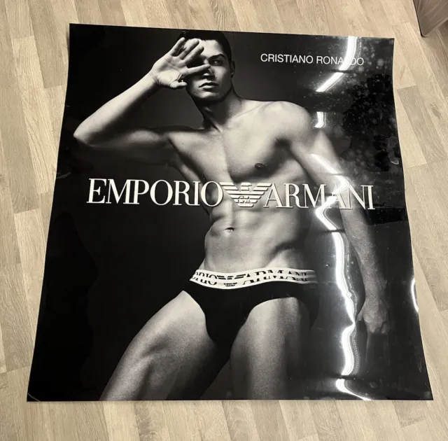 Poster Plastificato Pubblicità Cristiano Ronaldo emporio Armani Perfetto