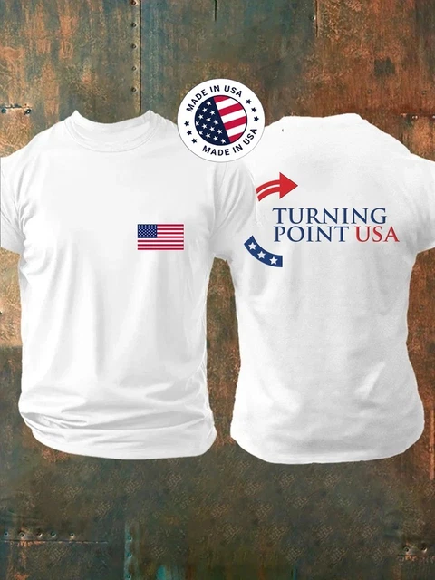T-shirt Patriotique Charlie Kirk Turning Point Forever 1993-2025 – Coton, Impression Graphique – Taille Unisex