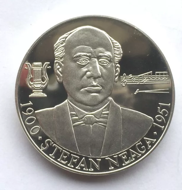 Monedas de plata Stefan Neaga 100 Lei de Moldavia 2000, a prueba