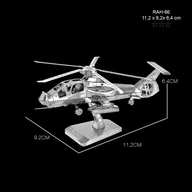RAH-66  Kampfhubschrauber - 3D Metall Puzzle Bausatz Beschäftigung Helicopter