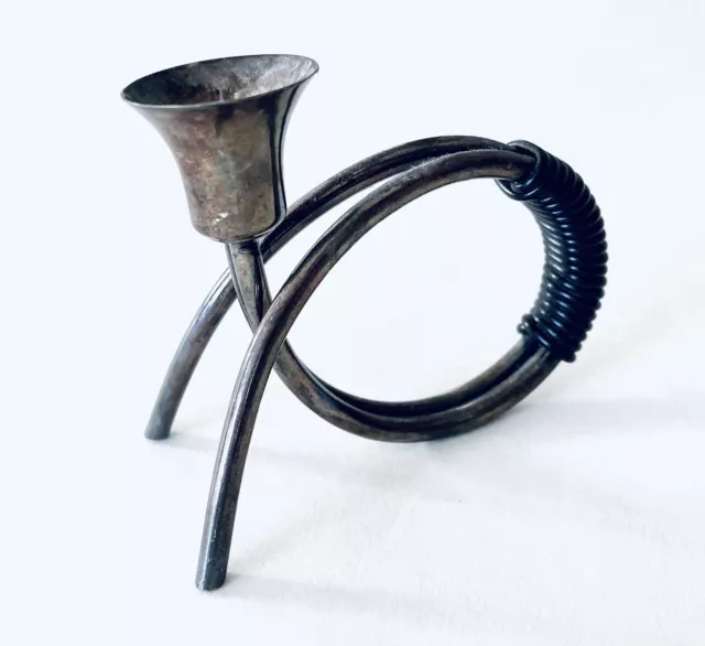 Sweden Horn Candle Holder Vintage 60s Mid-Century Modern Art Home Decor MCM Bend