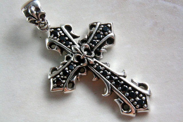 Pendentif Croix Des Templiers En Argent 925 Avec Améthyste - Bijou Unisexe - Neuf Avec Emballage