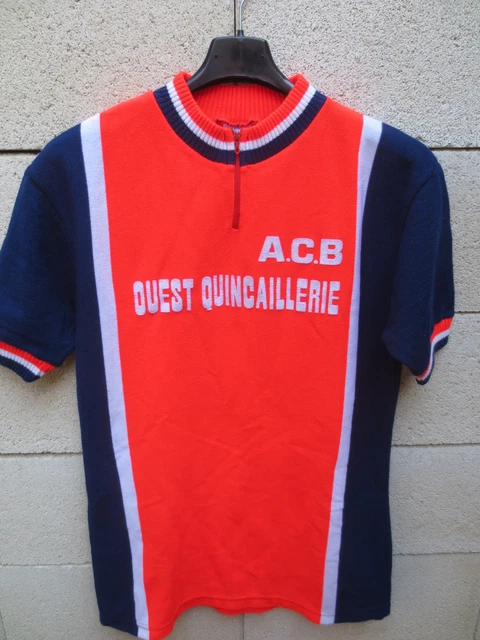 VINTAGE Maillot cycliste FOYER RURAL BLANZAT cycling jersey Tricots du