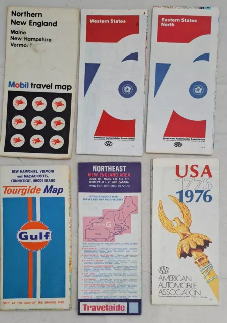 Lot of 6 Vintage 1970's 1980's USA Northeast, Eastern, New England, etc