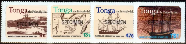 Tonga 1981 Becentennary Discovery Von Vava ` U Specimen Set 4 SG793s-796s Flosse