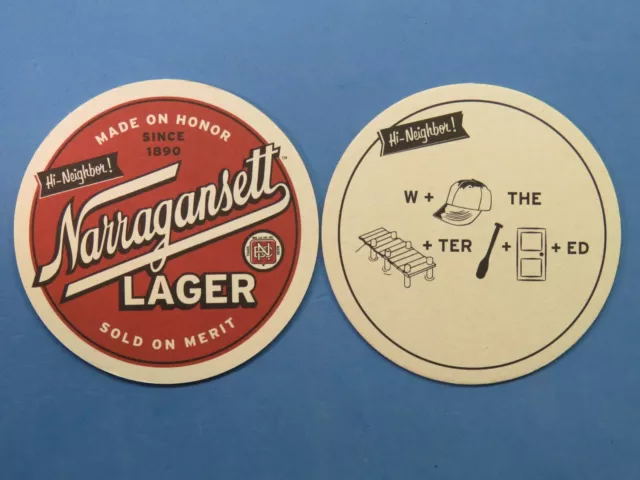Beer Coaster ~ NARRAGANSETT Hi Neighbor Brewery, Rhode Island ~ Paddle Puzzle