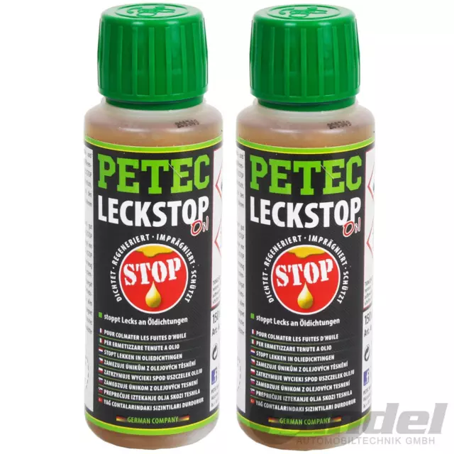 2x PETEC LECK-UP 150ML LECKSTOP ÖLVERLUST ADDITIV STOPPT LECKS AN DICHTUNGEN