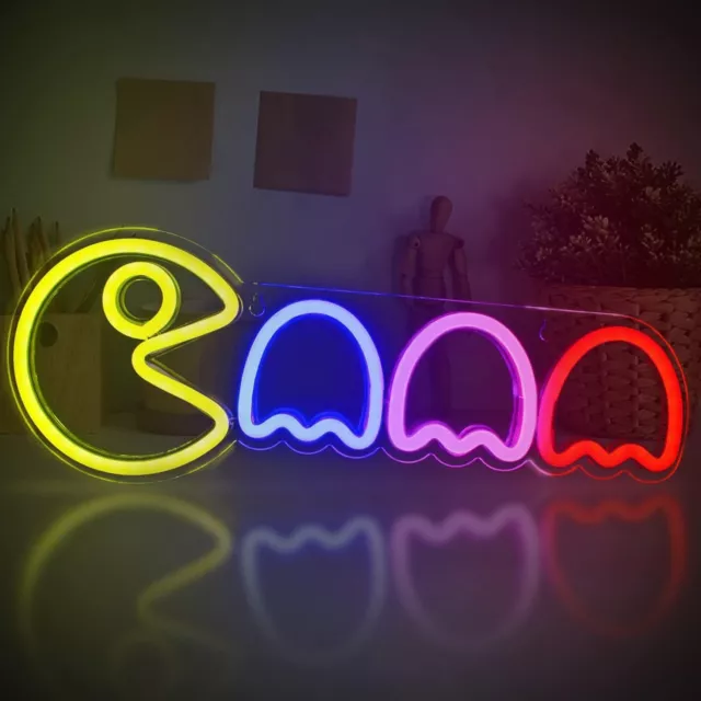 Game LED Neon Sign Night Light USB Power Home Party Bar Hanging Wall Lamp Decor