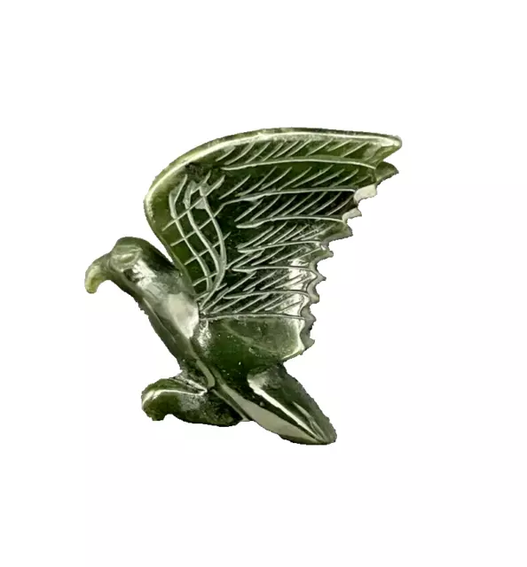 Carved Green Jade Jadeite Miniature Eagle Figurine