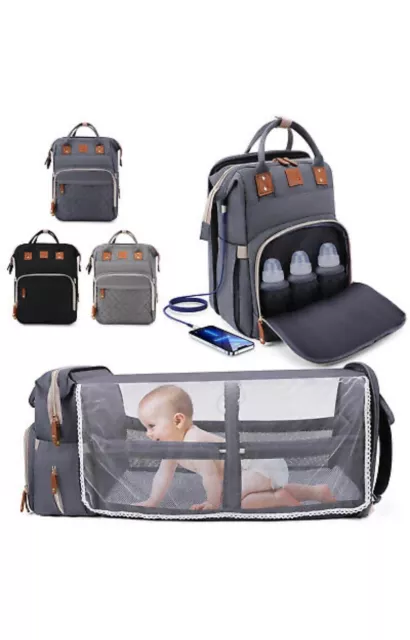 3 in 1 Baby Diaper Bags Diaper Backpack with Changing Station for Baby Boy Girl