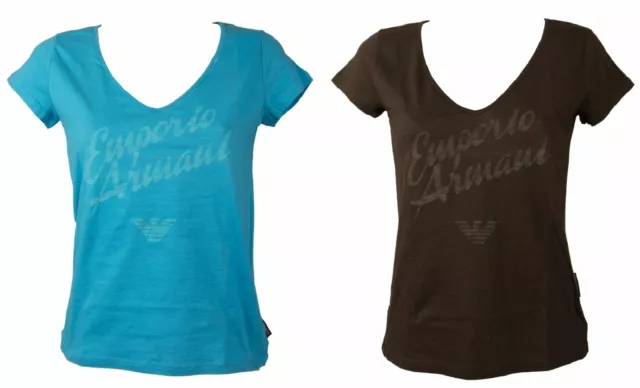 SG T-shirt donna EMPORIO ARMANI manica corta scollo v maglietta cotone articolo
