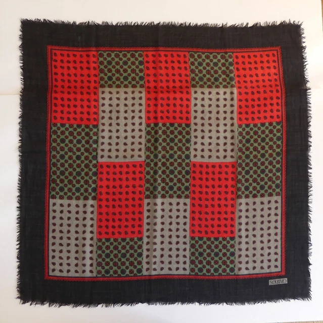 Grand Foulard Souleiado Provençal Blanc Et Noir - Châle/Paréo 125x150 Cm
