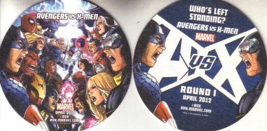 Avengers vs X-Men 2012 Wondercon Marvel Comics promo double sided coaster