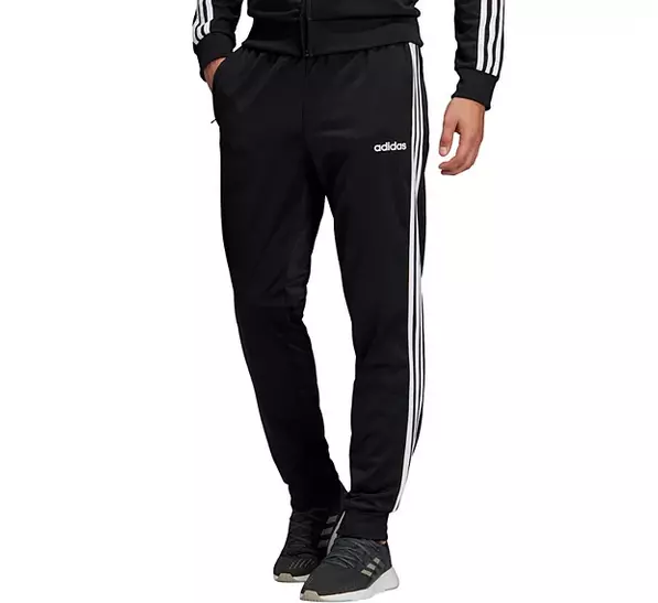 New Mens Adidas Essential Fleece Tapered Cuff Pants Sweatpants Joggers 3 Stripe