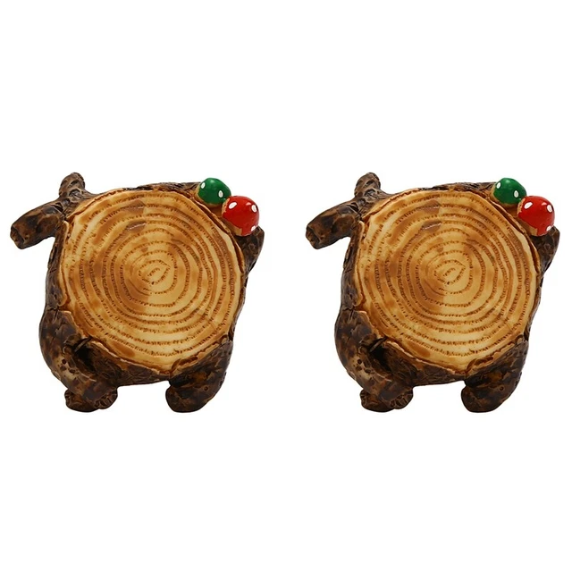 2 Stück Miniatur Fee Garten Baum Stümpfe Ornament Pflanze Topf Figur zum Selbermachen Deko