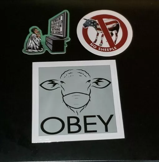 Sheeple Obey Political Bumper Sticker Lot 3 Altar Boy Plandemic HOAX GOV-DID 19