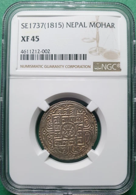 Se1737 (1815) Nepal 1 Mohar Silver Toned Ngc Xf 45 "Top Pop 1"