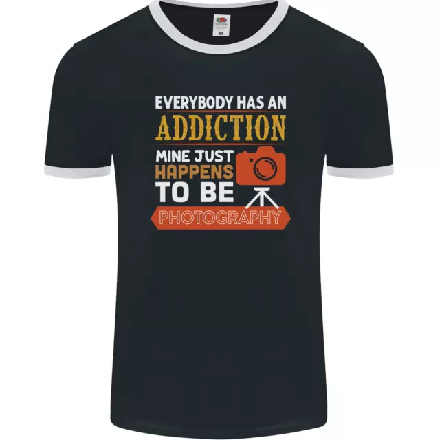 Photography Addiction Funny Photographer Mens Ringer T-Shirt FotL