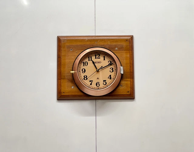 HORLOGE MURALE MARINE à quartz Seiko ancienne pour navire revêtement