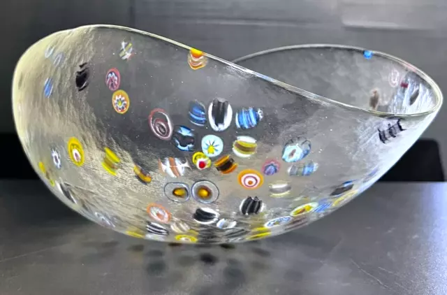 Murano Glass Millefiori Bowl Handblown Multicolor Glass Bowl Handmade in Italy