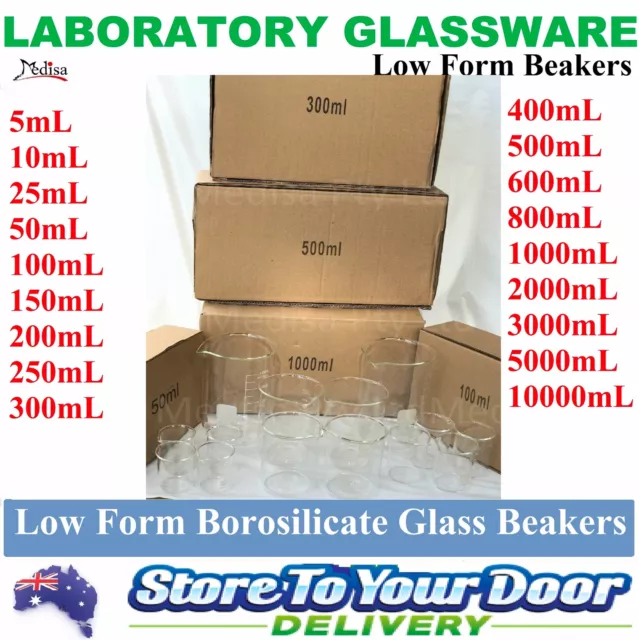 1pc 500ml BOROSILICATE Glass Graduated Laboratory Beakers Low Form (85D,120H mm)