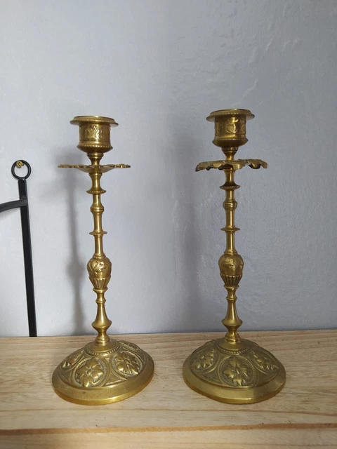 Paire Bougeoir Bronze Doré XIXÈME