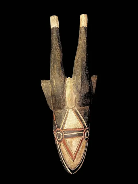 African Face Mask African Tribal Art Wood Hanging BOBO MASK, BURKINA FASO-2592