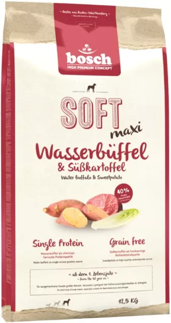 Bosch Soft Wasserbüffel & Süßkartoffel 12,5 kg Maxi Hundefutter Futter Hund