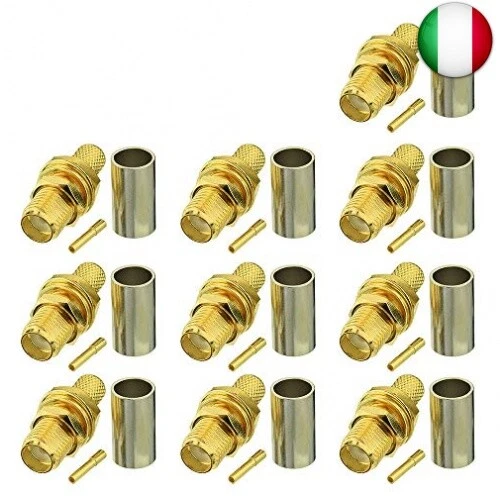 Eightwood SMA Connettore BulkHead Jack Passaparola Pannello dritto a crimpare