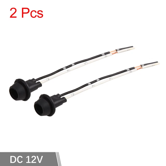 DC 12V T10 Car Light Socket Holder Bulb Wire Harness Extension Connector 2pcs