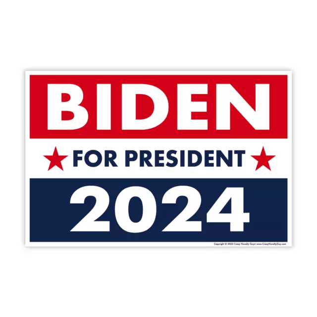 Politica da Campo Firmare W / Paletti, Joe Biden 2024 Rosso Bianco Blu,