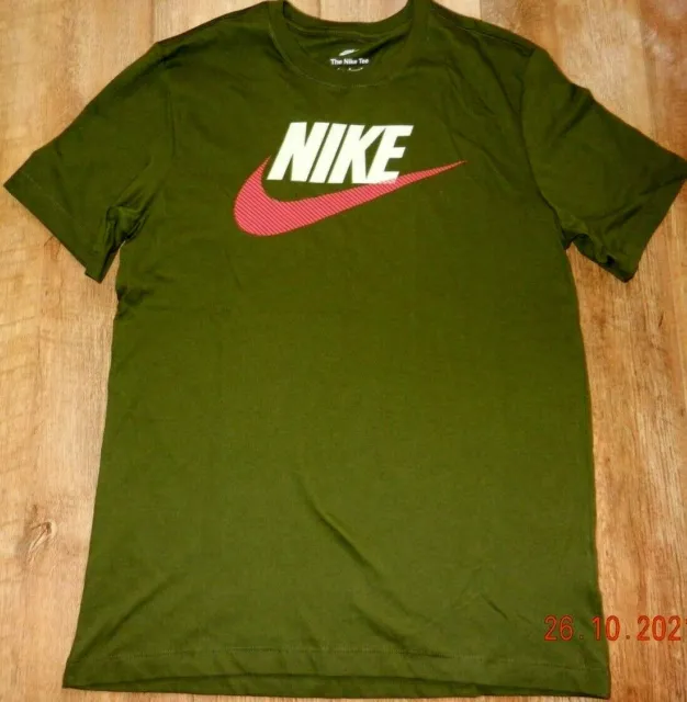 Men Nike Classic Ultra Just do it  Swoosh logo T-Shirt Top Size M-L GREEN OLIVE