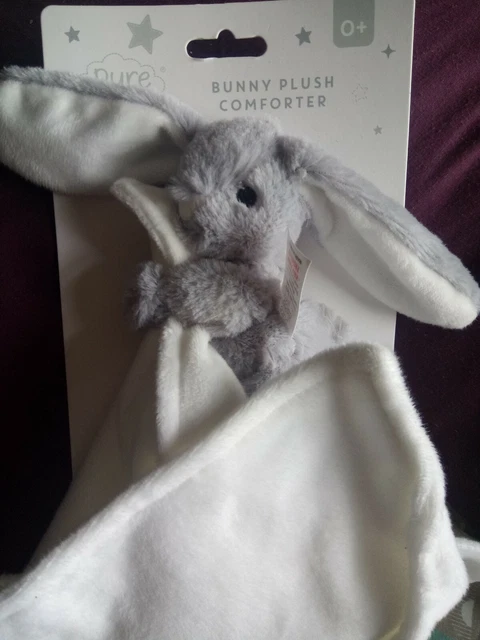 TJM GREY BUNNY SOFT TOY RABBIT COMFORTER DOUDOU BLANKIE BNWT  Unisex ex Cond.