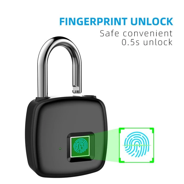 Étanche IP54 Anti-vol Cadenas Intelligent Sans clé Serrure d'empreinte digitale