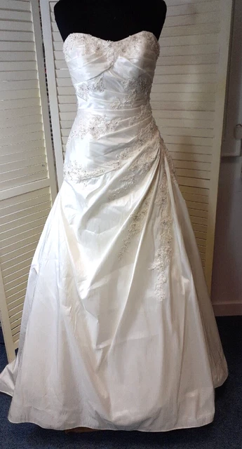 Abito da sposa MOONLIGHT avorio senza spalline dettaglio paillettes ricamato taglia 8