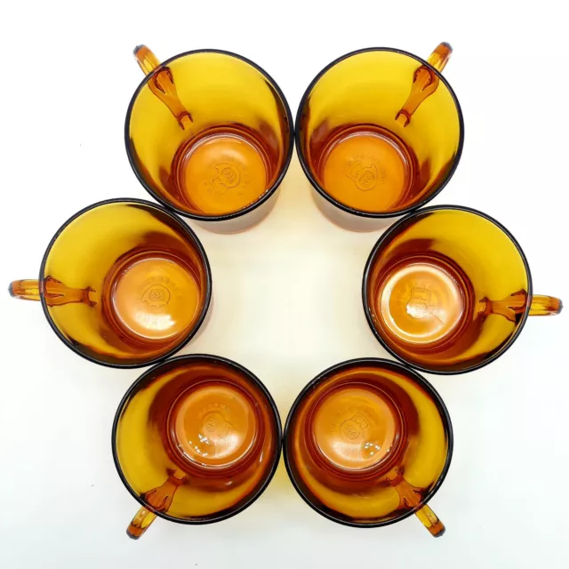 Art-Déco Bernstein Glas Tee Set Teekanne 6x Teegläser Vintage 60er 70er Jahre 2