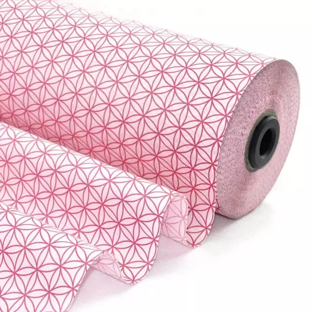 (0,21 €/m) 50 cm Blumenpapier Blume des Lebens pink 300 m Secare Seidenpapier