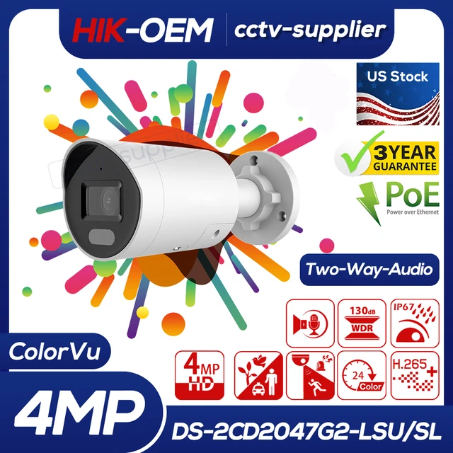 HIKVISION 4MP 2WAY Audio Active strobe light ColorVu AcuSense Bullet IP