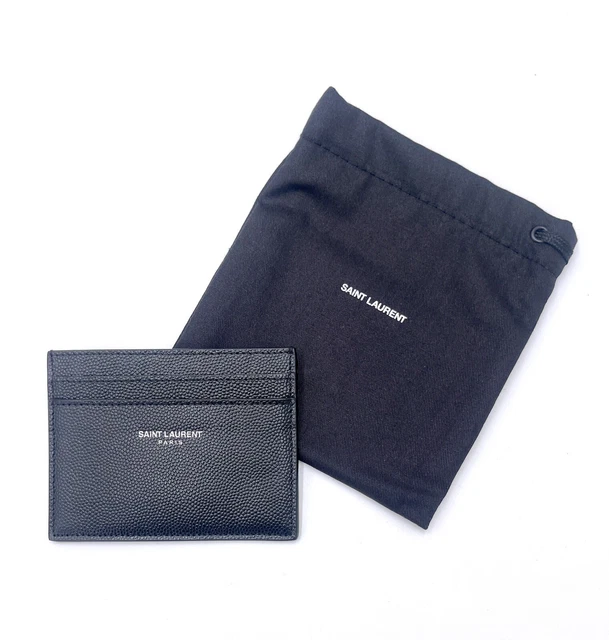 Saint Laurent Paris Credit Card Case In Grain De Poudre Embossed Leather Black Saint Laurent Paris Credit Card Case In Grain De Poudre Embossed Leather Black