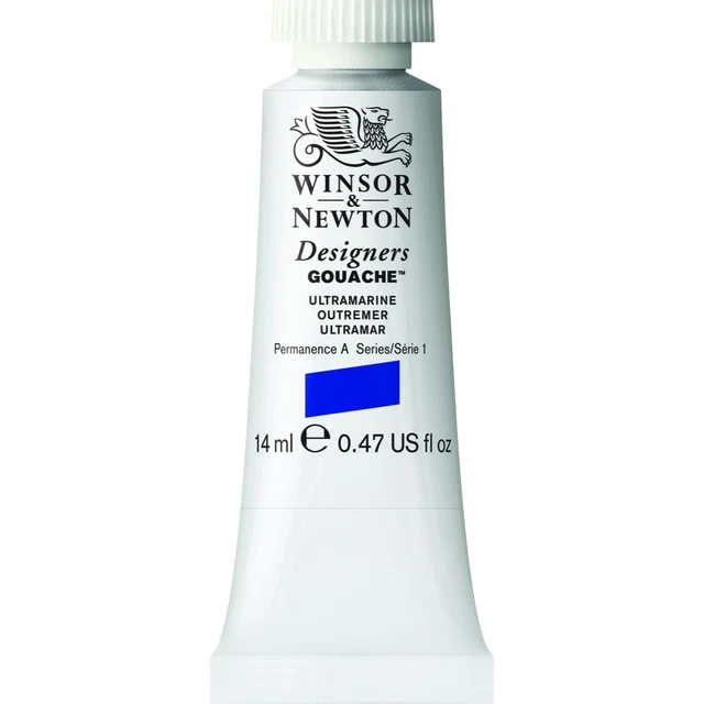 Winsor and Newton Designer Gouache 14 ml ultramarino, serie 1