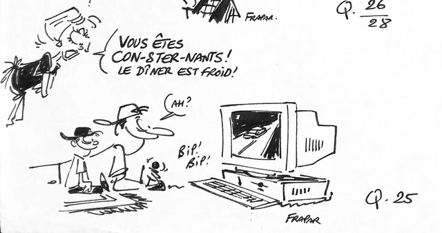 [HUMOUR - PRESSE] François FRAPAR : Accro aux jeux ! - DESSIN Original ...