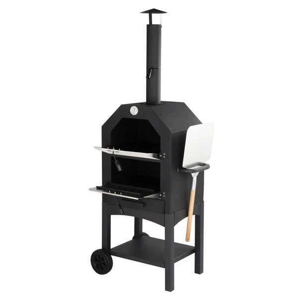 Wood Fired Pizza Oven with Pizza Stone, Pizza Peel, Grill Rack, for Backyard and