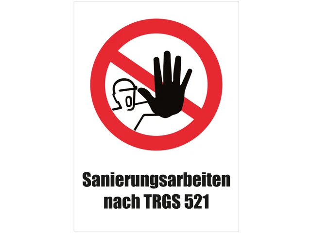 enviro Warntafel Sanierungsarbeiten nach TRGS 521