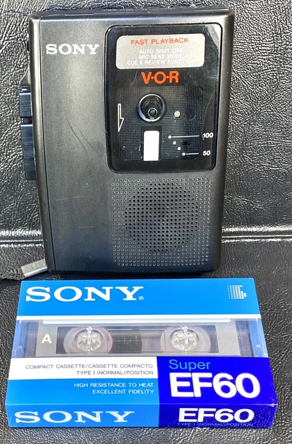 Sony TCM-S64V VOR Cassette Tape Player Handheld Voice Recorder Tested w/ Tape