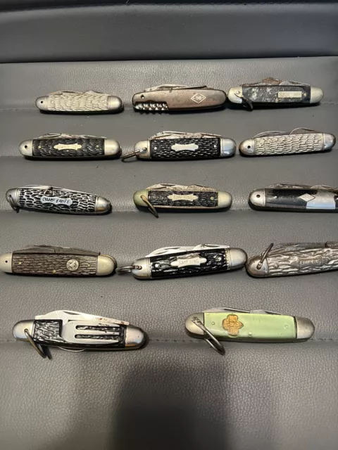 Lot of 14 Scout Pocket Camp Knives Ulster Colonial Prov Hammer Brand Germany